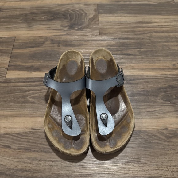 Birkenstock Gizeh Sandals Icy Metallic Thong Sandal Leather Open Toe Germany 39 - Picture 1 of 8